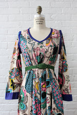 Peacock Party Caftan Dress XS-M
