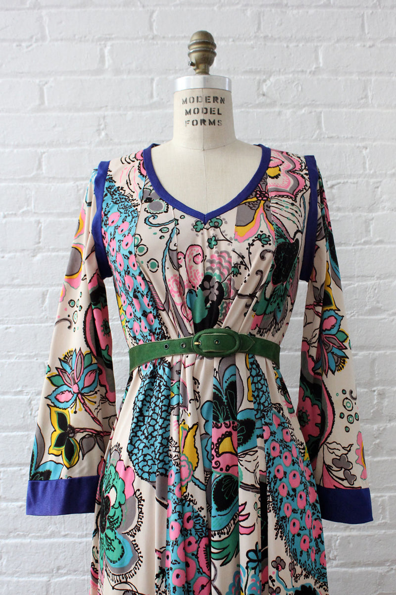 Peacock Party Caftan Dress XS-M