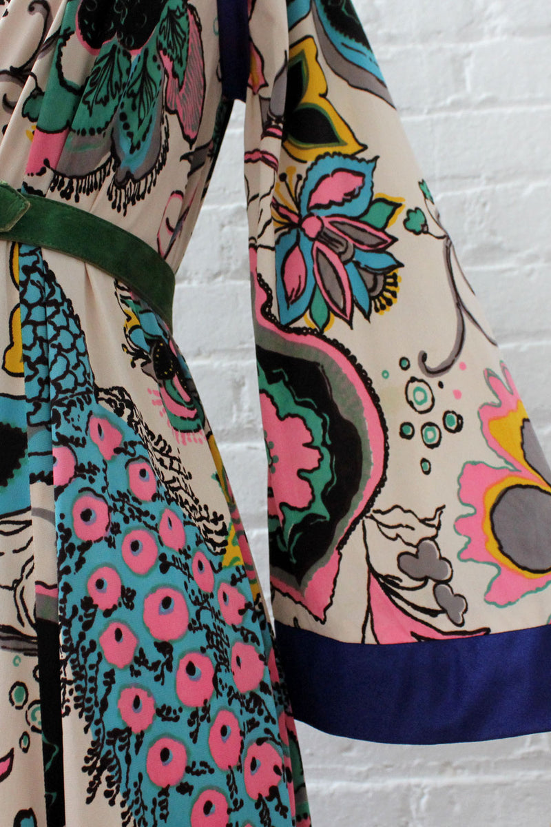 Peacock Party Caftan Dress XS-M