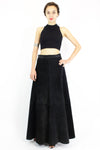 black suede maxi skirt M