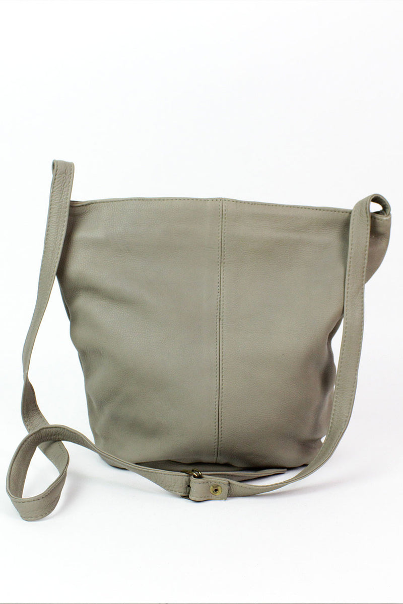 Putty Leather Bucket Bag