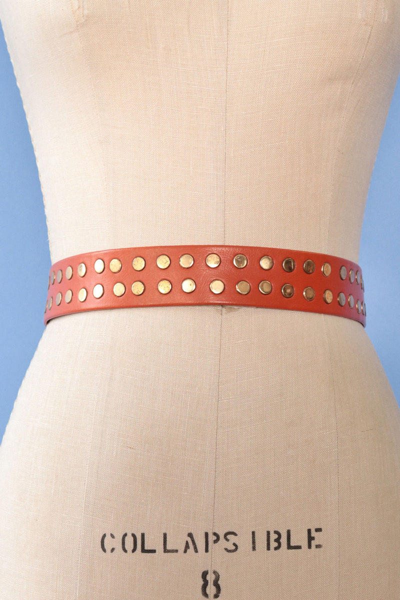 Studded Pumpkin Tie Belt