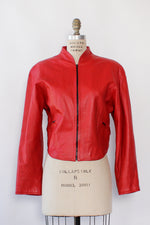 Ruby Red Leather Jacket M/L
