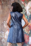 Navy Leather Mod Dress M