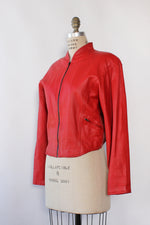 Ruby Red Leather Jacket M/L