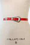 Red Leather Western Belt XS-M