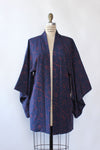 Navy Crimson Hand Painted Haori S-L