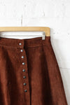 Chocolate 70s Suede Skirt M
