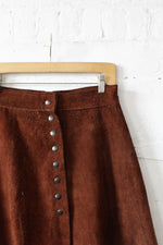 Chocolate 70s Suede Skirt M