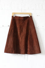 Chocolate 70s Suede Skirt M