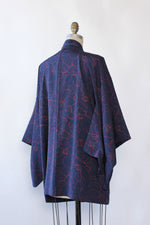 Navy Crimson Hand Painted Haori S-L