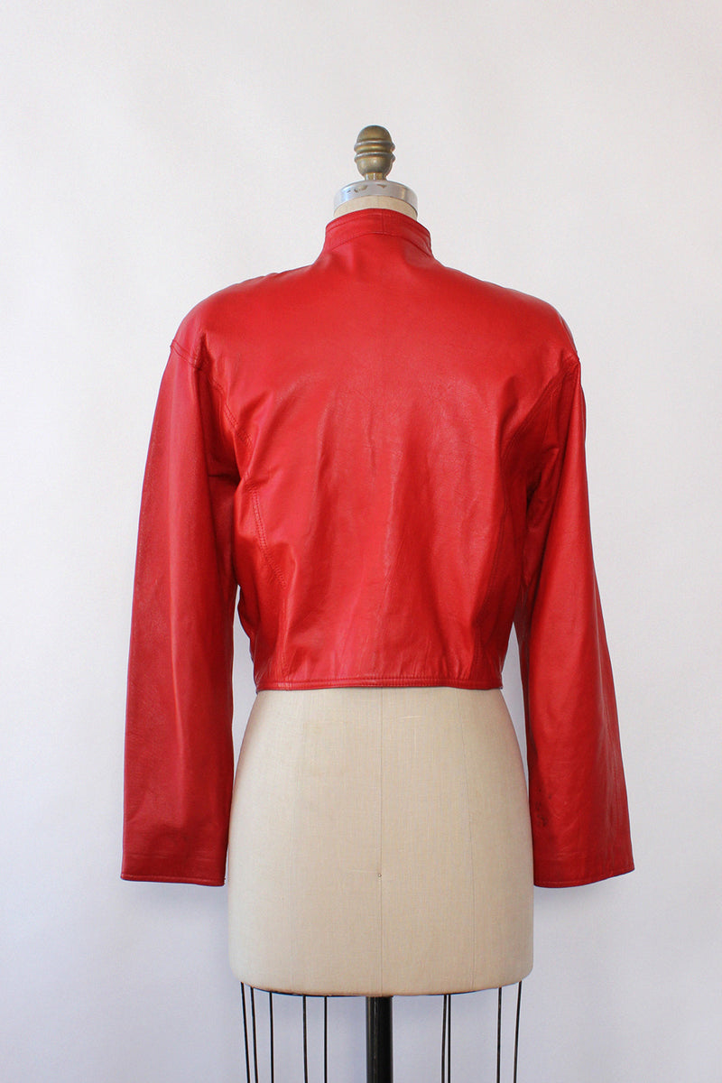 Ruby Red Leather Jacket M/L