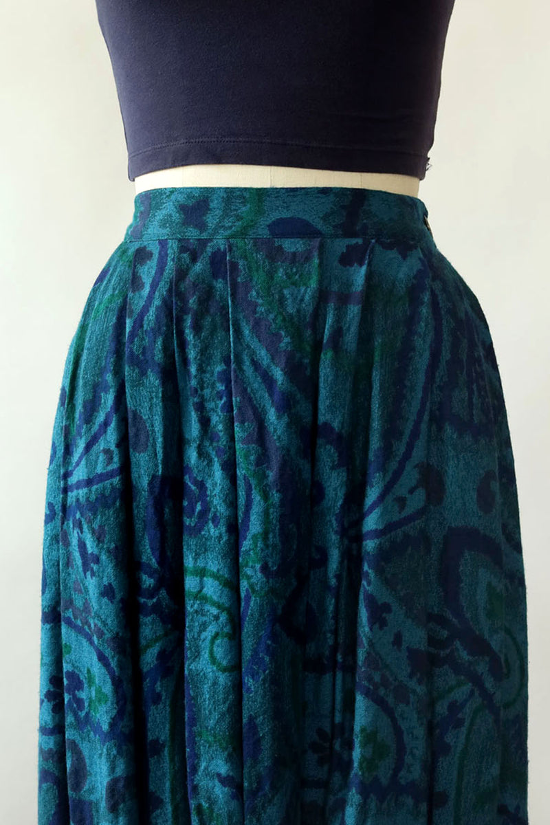 Perry Ellis Abstract Paisley Midi XS