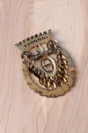Intricate Brass Medallion Brooch
