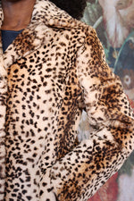 Cheetah Print Fur Coat M/L