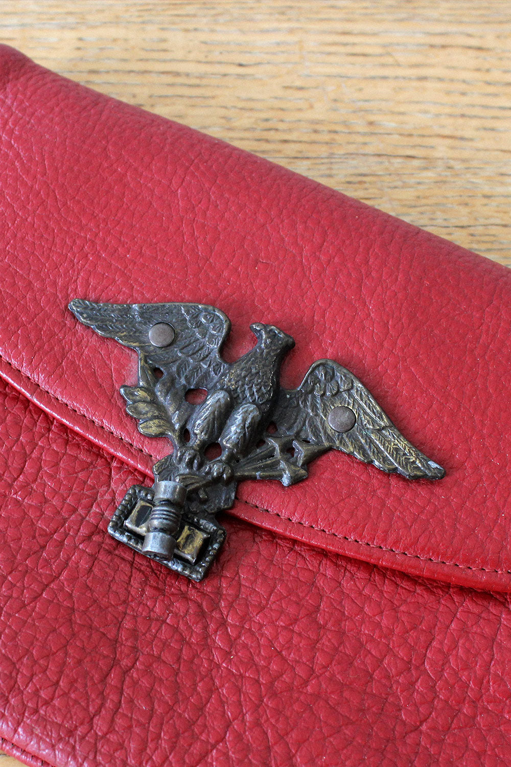 Cranberry Leather Eagle Pouch