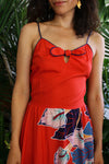 Red Bow Tropical Flare Dress S/M