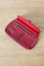 Cranberry Leather Eagle Pouch