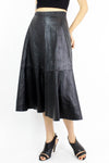 buttery leather midi skirt M