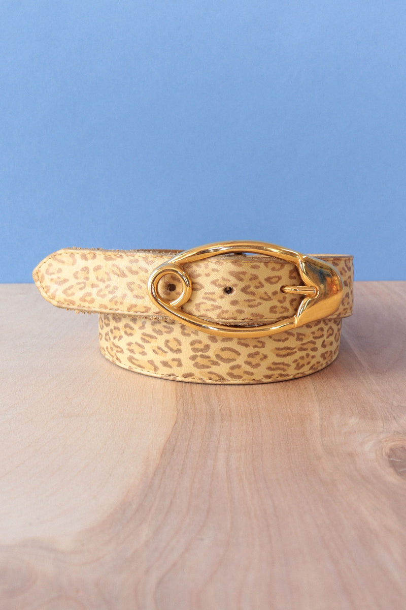 Leopard Leather Pin Buckle Belt