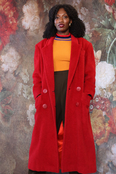 Nipon Red Mohair Maxi Coat M/L – OMNIA