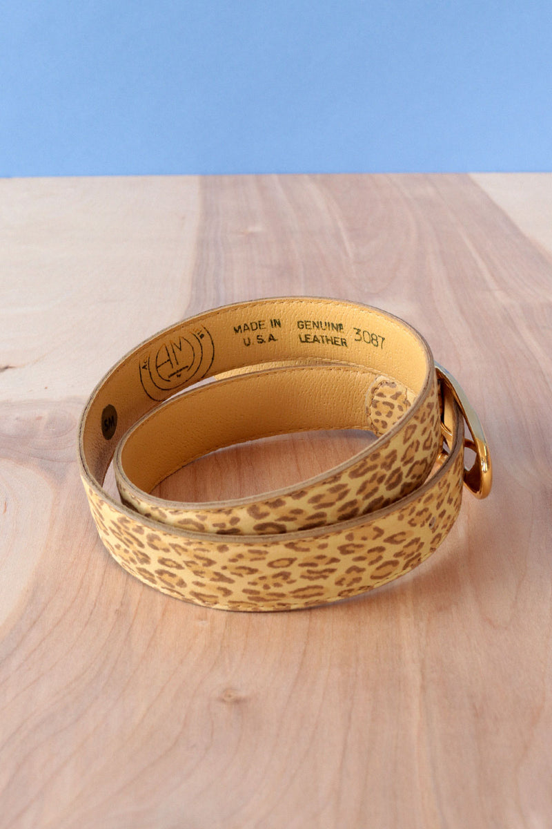 Leopard Leather Pin Buckle Belt