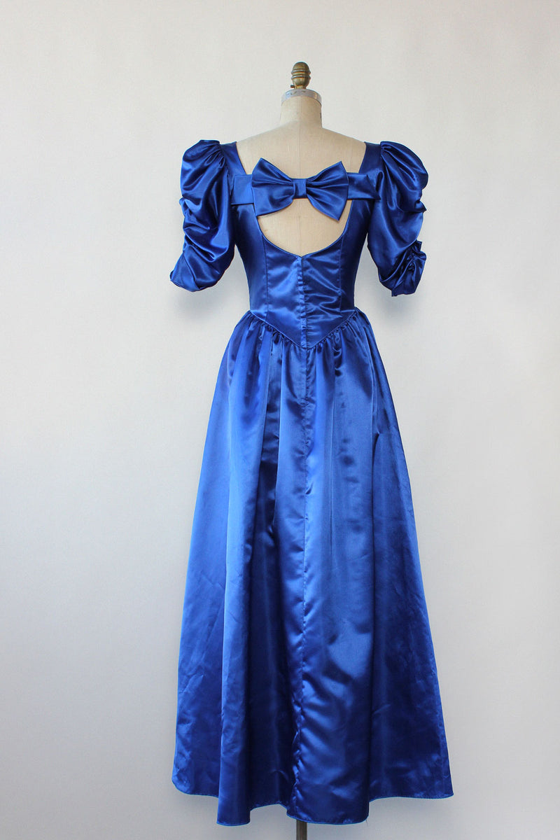 Cobalt Satin Princess Gown M