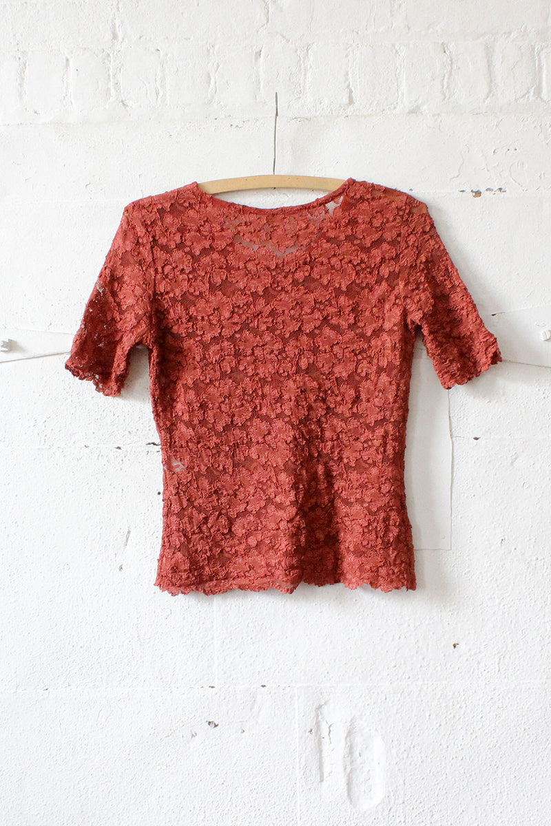 Brick Burgundy Lace Tee M/L