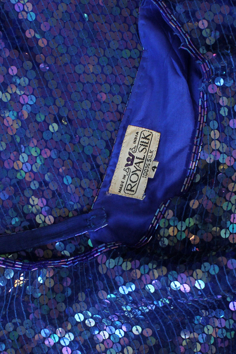 Royal Blue Silk Sequin Dress XS/S