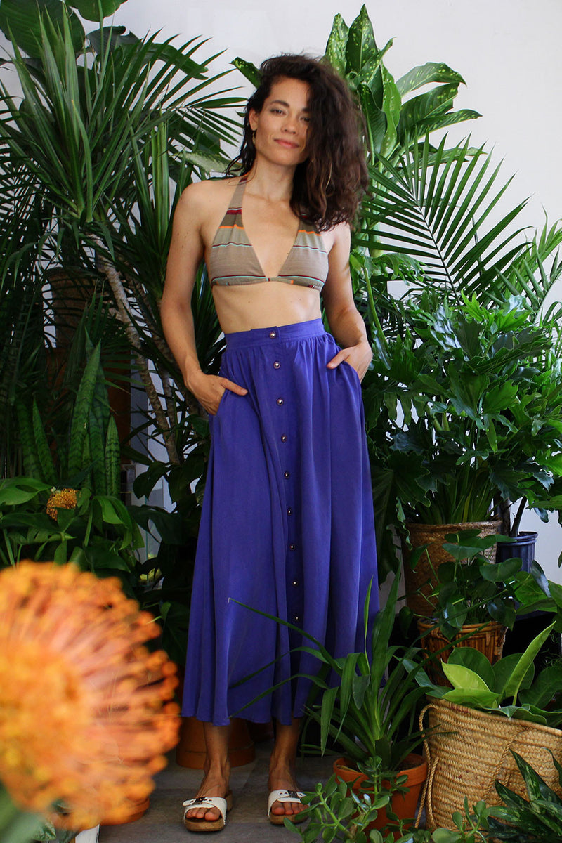 Violet Silky Skirt M