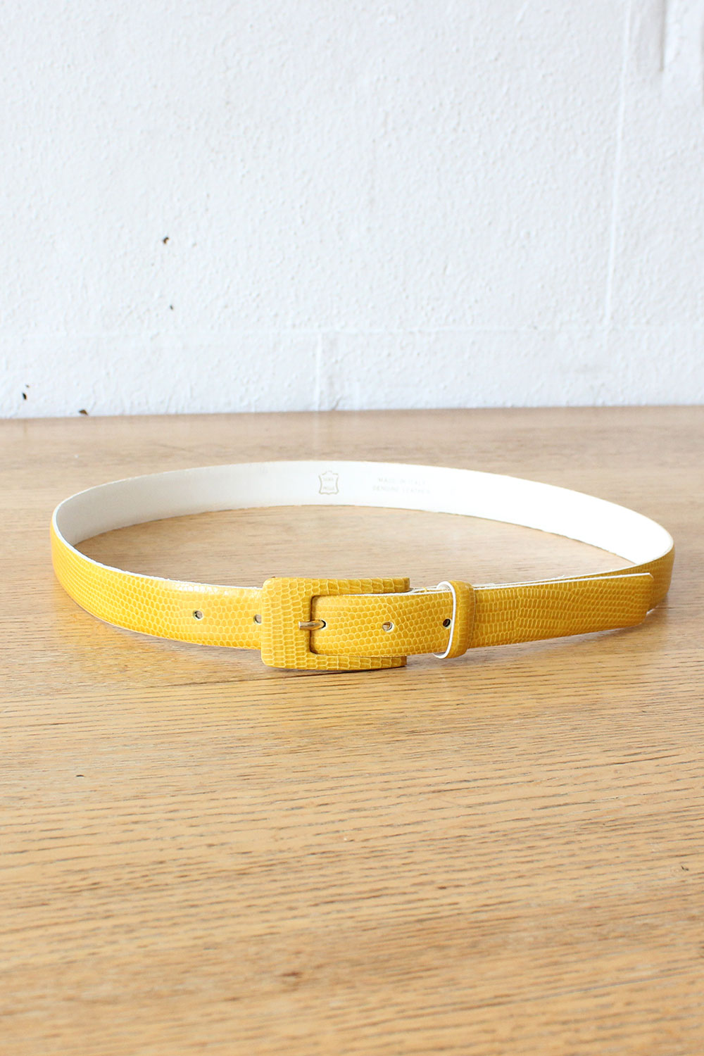 Canary Embossed Leather Belt