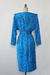 Turquoise Pleat Power Dress M/L