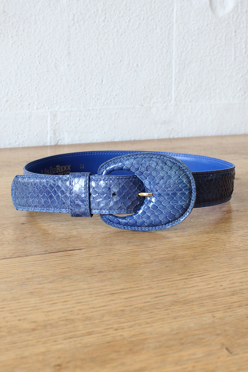 Rexx Blue Snakeskin Belt