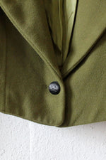 Avocado Green Wool Crop Jacket S/M