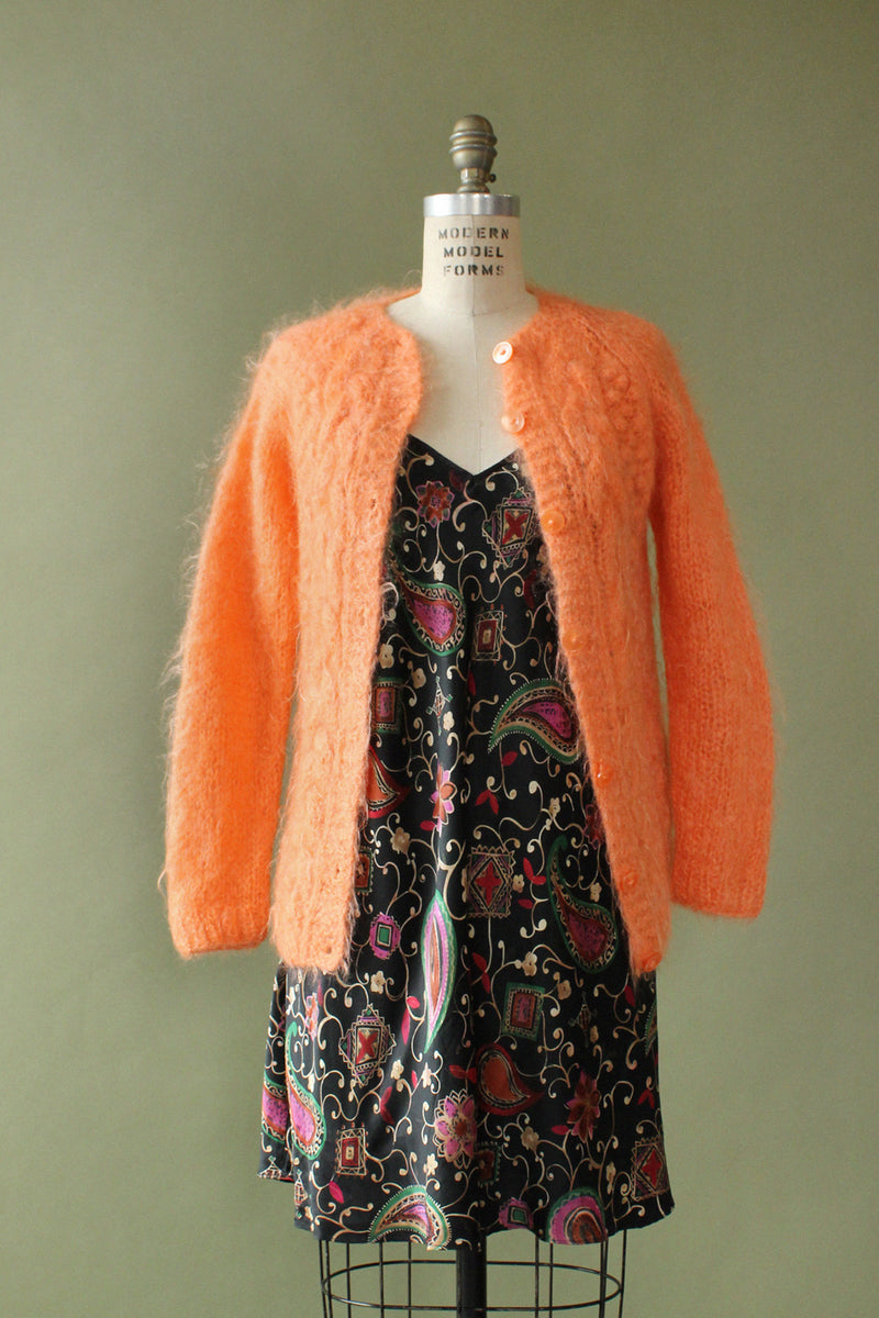 Coral Italian Mohair Cardigan S