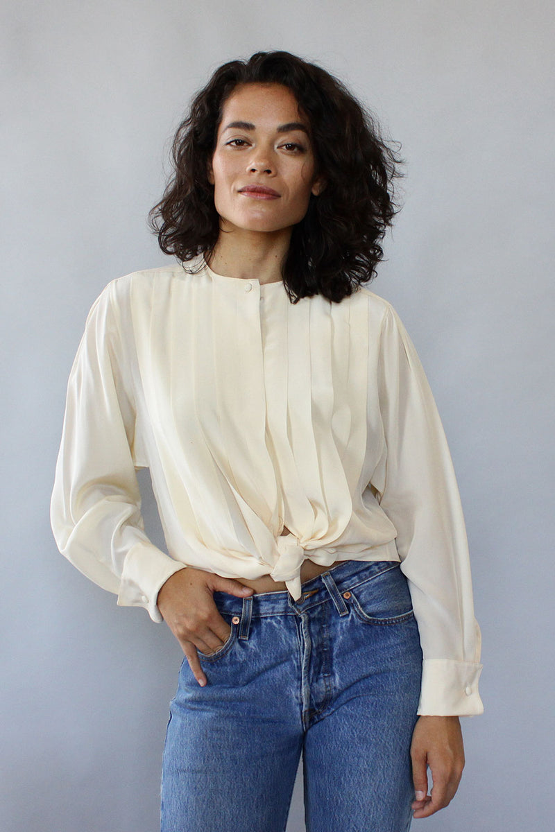 Billie Ivory Silk Blouse M
