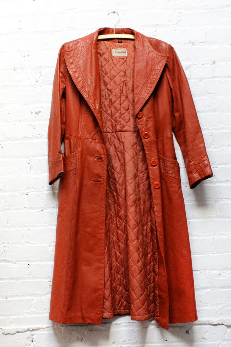 70s Foxmoor Leather Trench XS/S