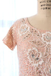 Carnation Pink Sequined Wool Top M/L