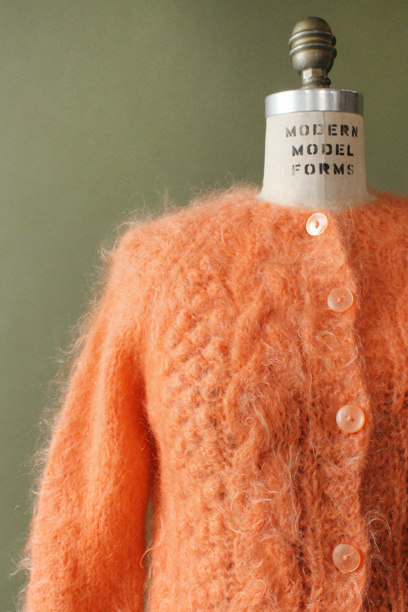 Coral Italian Mohair Cardigan S