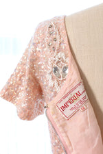 Carnation Pink Sequined Wool Top M/L