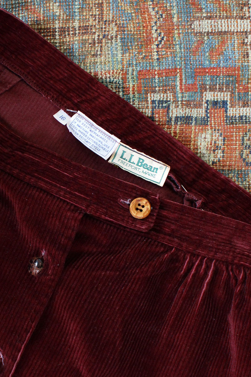 L.L. Bean Corduroy Skirt L