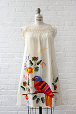 Macaw Rainbow Embroidered Dress XS-M