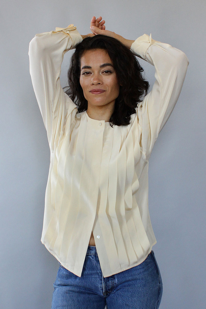 Billie Ivory Silk Blouse M