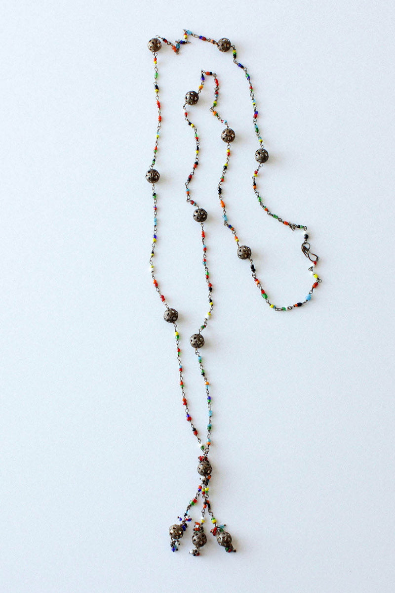 Rainbow Tassel Beaded Chain