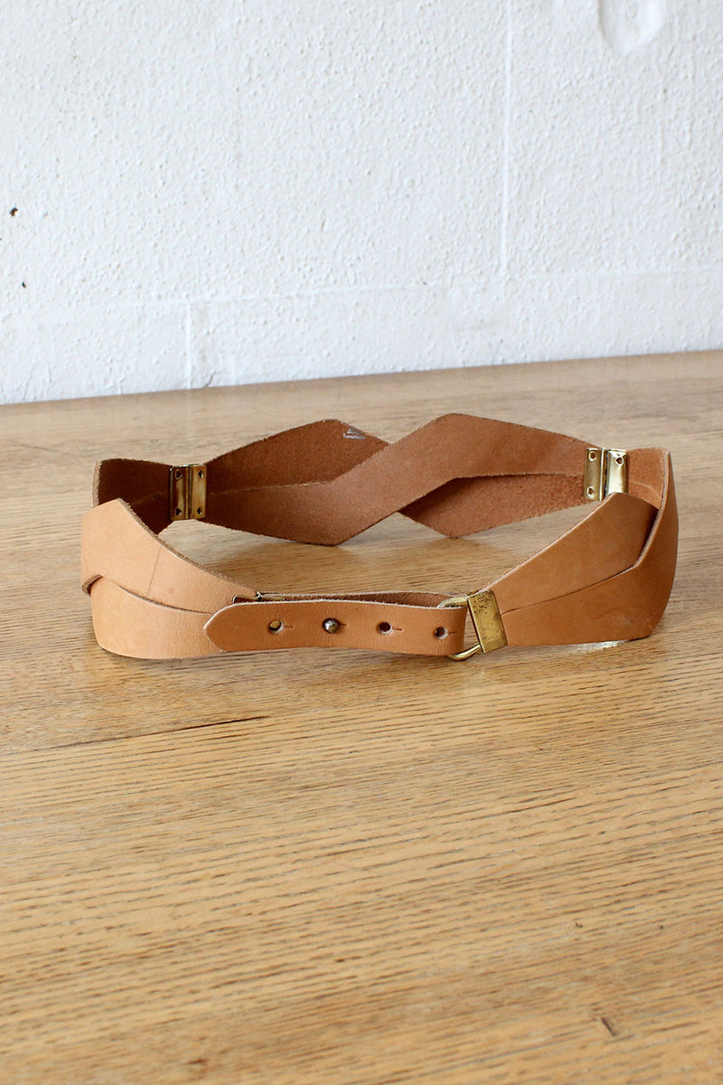 Angular Leather Cinch Belt