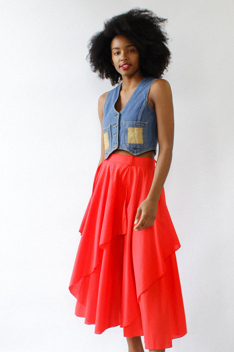 Scarlet Waterfall Skirt M