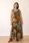 Tropical Silk Bias Cut Dress L/XL
