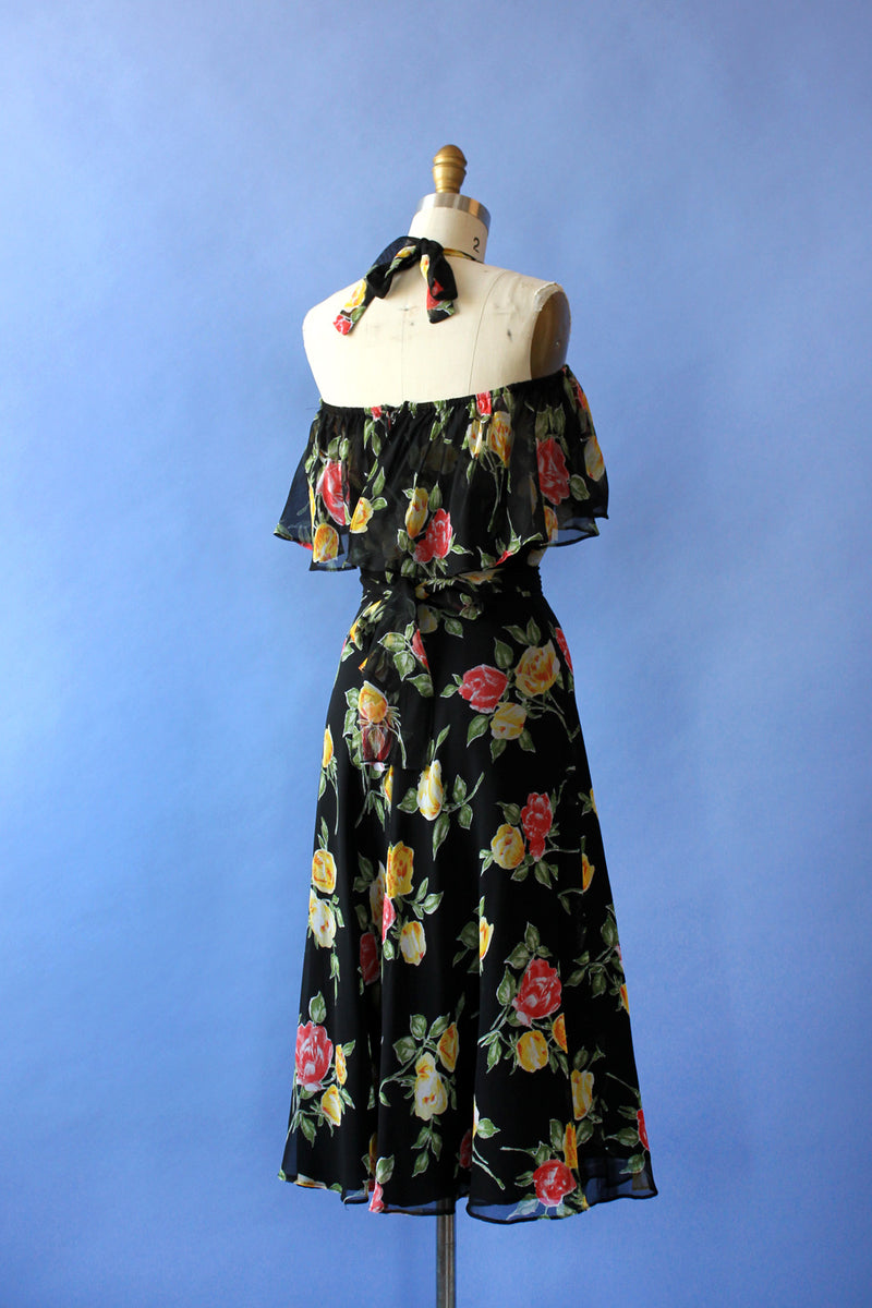 Aphrodite Floral Ruffle Dress XS