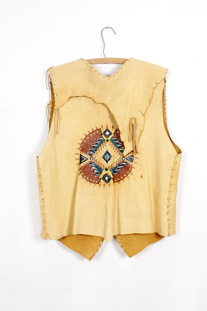Painted Leather Vest M/L