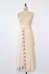 Tea Time Embroidered Maxi Wrap Skirt M/L
